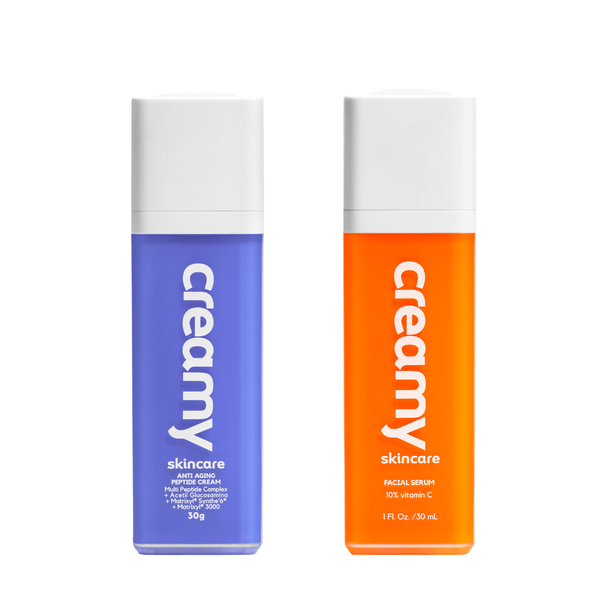 Creamy Peptide + Vitamin C Duo - Advanced Anti-Aging Solution - Creamy Skincare